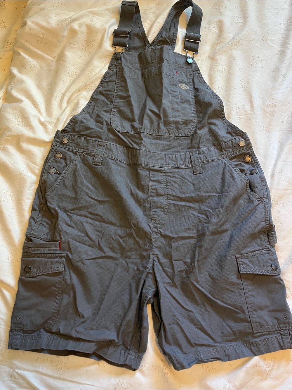 Dickies Gray Women’s Cargo Short Overalls